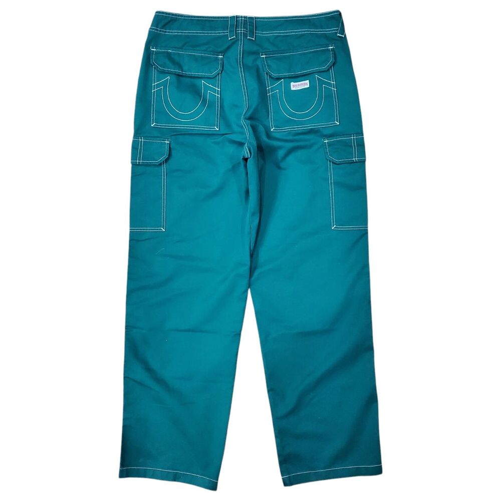 TRUE RELIGION Pants Mens 29 Green Military Cargo Pockets Utility Straight Casual